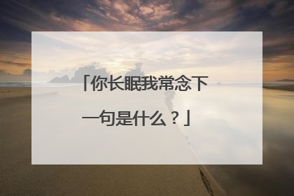 你长眠我常念下一句是什么？