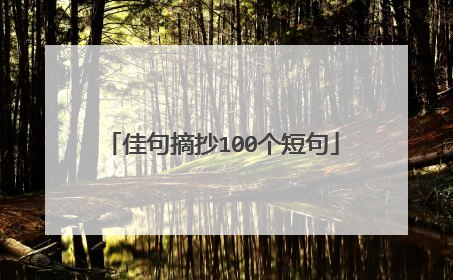 佳句摘抄100个短句