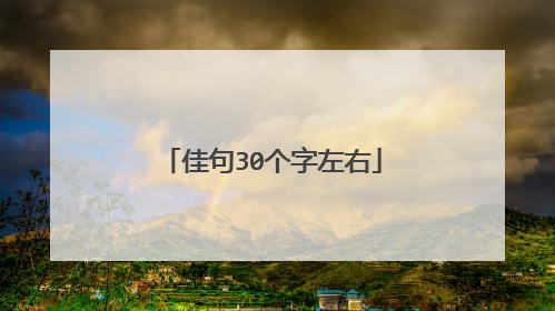 佳句30个字左右