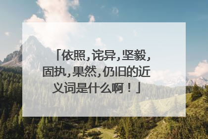 依照,诧异,坚毅,固执,果然,仍旧的近义词是什么啊！