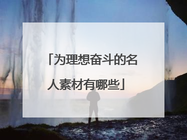 为理想奋斗的名人素材有哪些