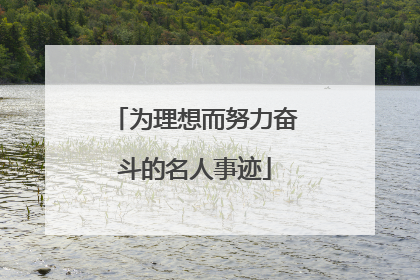 为理想而努力奋斗的名人事迹