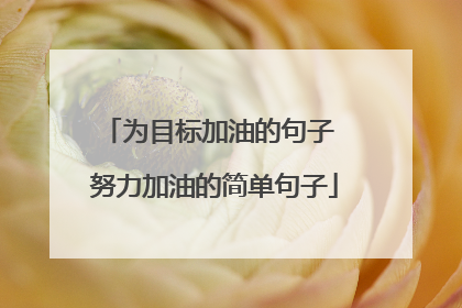 为目标加油的句子 努力加油的简单句子