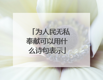 为人民无私奉献可以用什么诗句表示