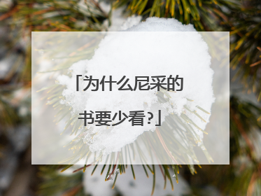 为什么尼采的书要少看?
