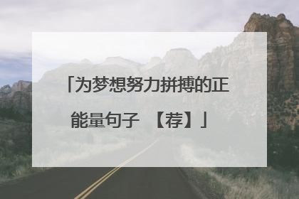为梦想努力拼搏的正能量句子 【荐】