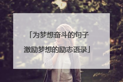 为梦想奋斗的句子 激励梦想的励志语录