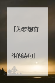 为梦想奋斗的诗句