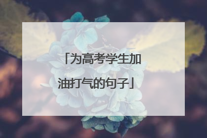 为高考学生加油打气的句子