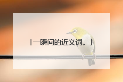 一瞬间的近义词。