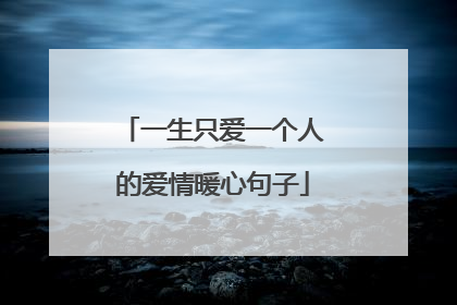一生只爱一个人的爱情暖心句子