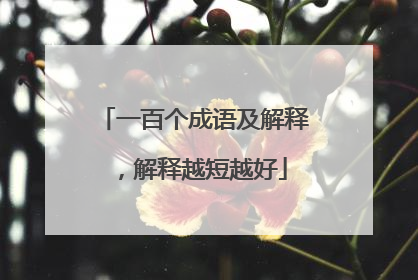 一百个成语及解释，解释越短越好