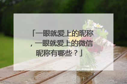 一眼就爱上的昵称，一眼就爱上的微信昵称有哪些？