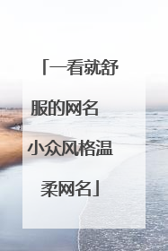 一看就舒服的网名 小众风格温柔网名