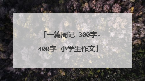 一篇周记 300字-400字 小学生作文