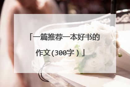 一篇推荐一本好书的作文(300字）