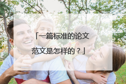 一篇标准的论文范文是怎样的?