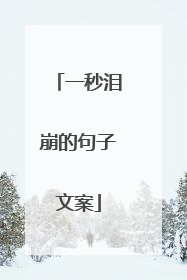 一秒泪崩的句子文案