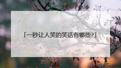 一秒让人笑的笑话有哪些?