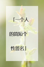 一个人的简短个性签名