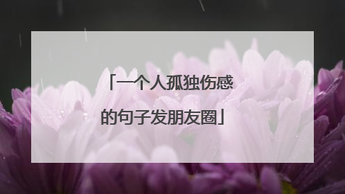一个人孤独伤感的句子发朋友圈
