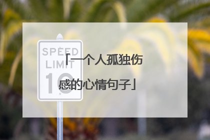 一个人孤独伤感的心情句子