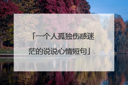 一个人孤独伤感迷茫的说说心情短句