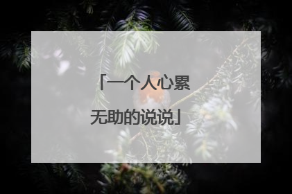 一个人心累无助的说说