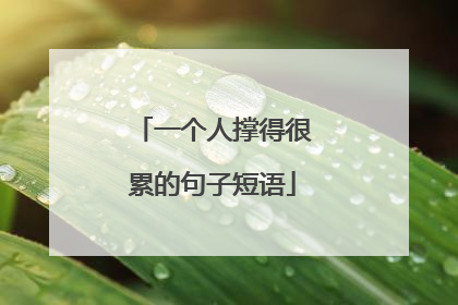 一个人撑得很累的句子短语