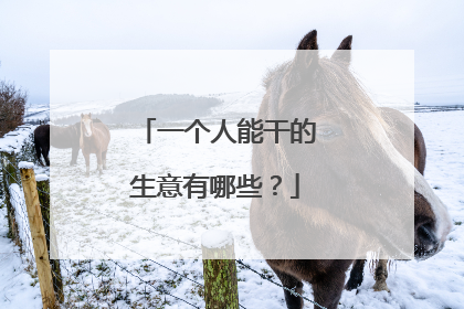 一个人能干的生意有哪些？