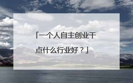 一个人自主创业干点什么行业好？