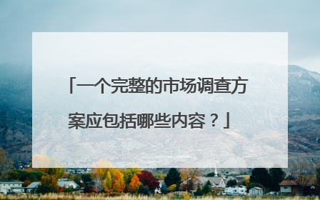 一个完整的市场调查方案应包括哪些内容？