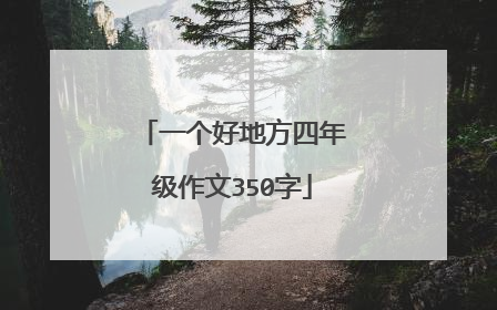 一个好地方四年级作文350字