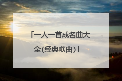 一人一首成名曲大全(经典歌曲)