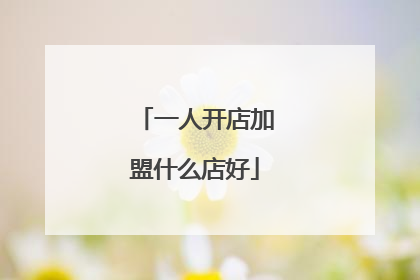 一人开店加盟什么店好