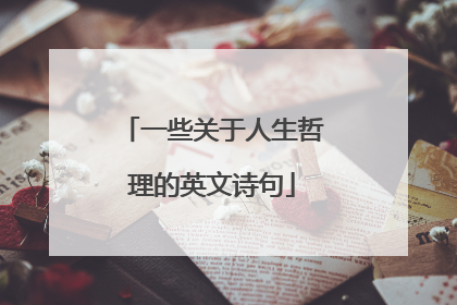 一些关于人生哲理的英文诗句