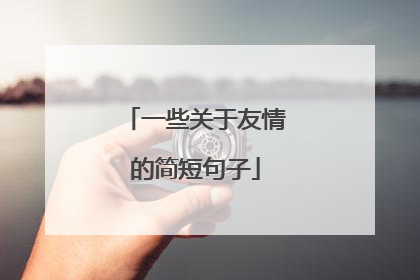 一些关于友情的简短句子