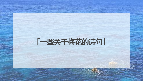 一些关于梅花的诗句