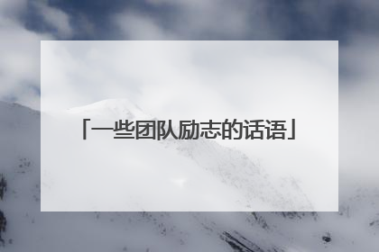 一些团队励志的话语