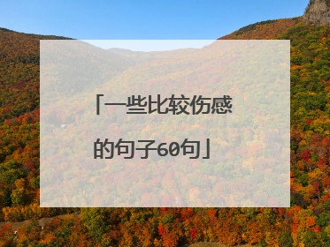 一些比较伤感的句子60句