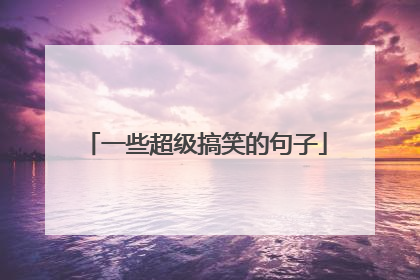 一些超级搞笑的句子