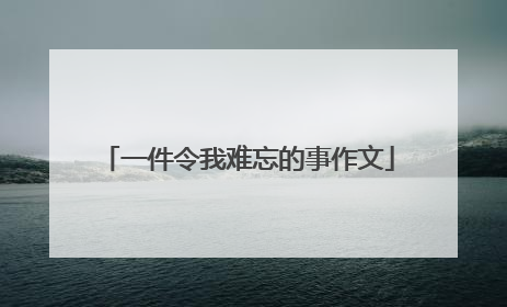 一件令我难忘的事作文