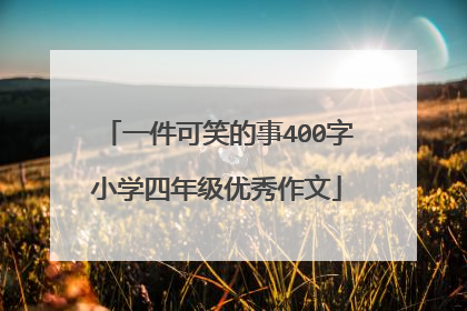 一件可笑的事400字小学四年级优秀作文