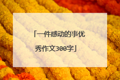 一件感动的事优秀作文300字