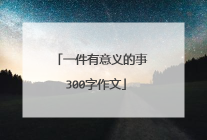 一件有意义的事300字作文