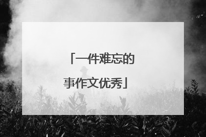 一件难忘的事作文优秀