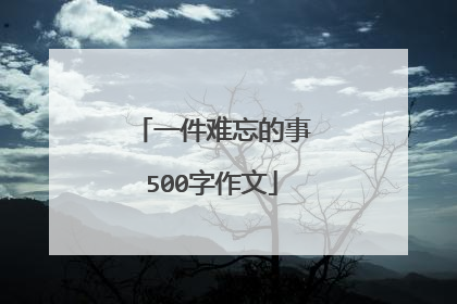 一件难忘的事500字作文