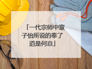 一代宗师中章子怡所说的奉了道是何意