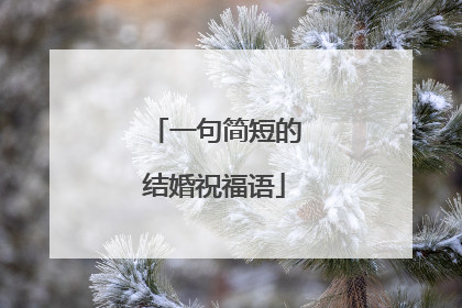一句简短的结婚祝福语