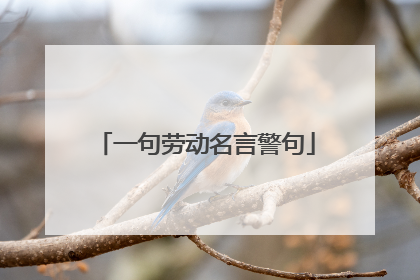 一句劳动名言警句